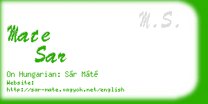 mate sar business card